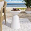 Outdoor, Metal End Table Large - White - Image 4