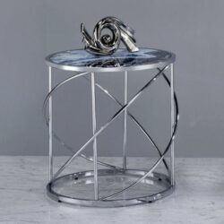 Lyda - Marble Print End Table - Blue