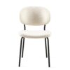 Boucle Dining Chairs, Modern Dining Room Chairs With Black Metal Legs, Armless Kitchen Chair For Dining Room, Living Room (Set of 4) - Beige - Image 5