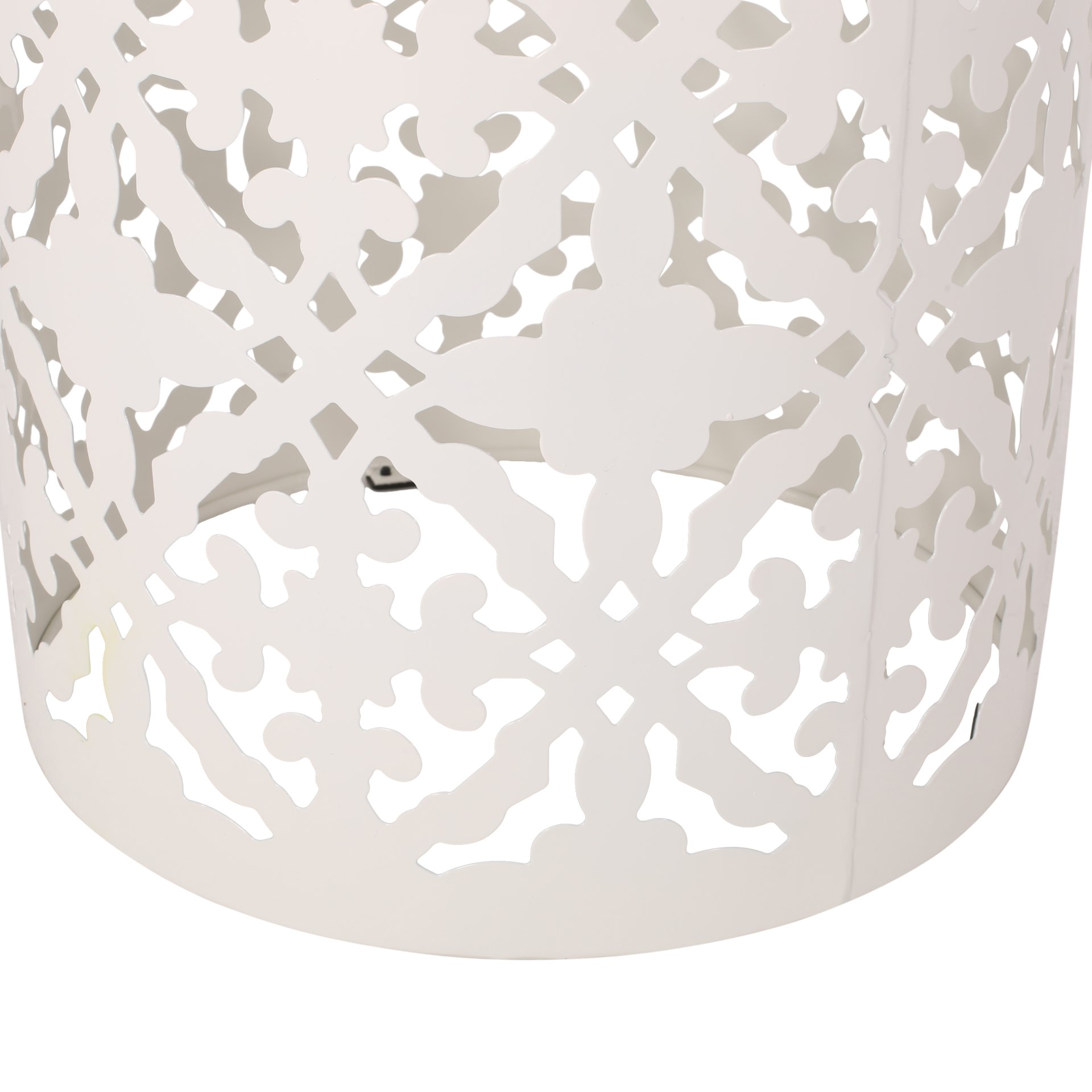 Airy - Outdoor Side Table With Lace Cut Design And Metal Frame - White - Image 5