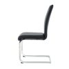 Modern Dining Chairs With Faux Leather Padded Seat Dining Living Room Chairs Upholstered Chair With Chrome Metal Legs Design Side Chairs (Set of 4) - Black / Silver - Image 17