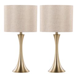 Lenuxe - Contemporary Table Lamp (Set of 2) - Golden Metallic