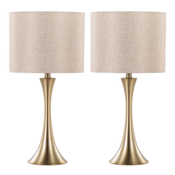 Lenuxe - Contemporary Table Lamp (Set of 2) - Golden Metallic