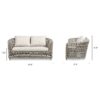 Everly - Frame Barrel Deep Seating Patio Loveseat Sofa Axroma Olefin - Oat Beige - Image 9