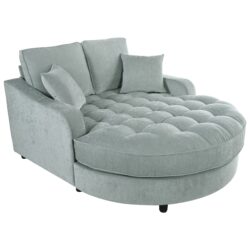 Modern Chaise Lounge Sofa Bed Upholstered Sofa Couch With Tufted Seat And Detachable Pillows For Living Room - Misty Green