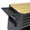 4 Drawers Multifunctional Tool Cart With Wheels And Wooden Top - Black - Image 7