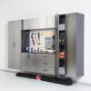 Astro Series - Metal Wall Storage Cabinet With Soft Closing Drawers - Metallic Gray - Image 9