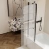 Aluminum Alloy Shower Doors With Rotation Shaft And 6Mm Tempered Glass - Matte Black - Image 8