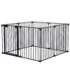 Adjustable Safety Gate 8 Panels Play Yard Metal Doorways Fireplace Fence Christmas Tree Fence Gate For House Stairs Gate Prohibited Area Fence - Black - Image 15
