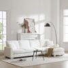 Modern Oversized Sectional Sofa, L-Shaped Luxury Couch Set With 2 Free Pillows, 5 Seat Chenille Indoor Furniture With Chaise - White - Image 13