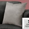 Pillow Square, Insert Included, Decorative Throw, Hypoallergenic - Gray - Image 3