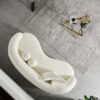 Drake - Japandi Style Curvy Sofa - Ivory White / White - Image 6