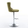 Swivel Velvet Barstools Adjusatble Seat Height From 25-33", Modern Upholstered Chrome Base Bar Stools With Backs Comfortable Tufted For Home Pub And Kitchen Island (Set of 2), 1712Ol - Olive Green - Image 6