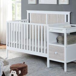 Connelly - 4 In 1 Crib and Changer Combo - White, Rockport Gray
