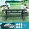 6 Ft. Rectangular Outdoor Steel Picnic Table With Umbrella Pole - Green - Image 4