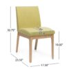 Contemporary Fabric Dining Chairs (Set of 2) - Green / Natural Oak - Image 3