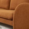 Loveseat Sofa Small Couch For Living Room, Sherpa Fabric Upholstered Loveseat Sofa Couch, Small Loveseat Sofa For Apartment, Bedroom - Orange - Image 7