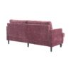 Mid Century Modern Chenille Fabric Loveseat Sofa, 2 Seat Upholstered Couch With Wood Feet - Wine Red - Image 18