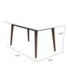 Levi - Modern Style Rectangular Dining Kitchen Table - Dark Brown / White - Image 9