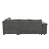 L Shaped Couch With Pull Out Bed And Storage Sectional Sleeper Sofa With Hidden Storage, Wide Armrest With Storage, For Living Room, Apartment, Bedroom, Office - Gray - Image 11