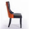 Nikki - Modern, High-End Tufted Solid Wood Contemporary And Velvet Upholstered Dining Chair With Wood Legs Nailhead Trim (Set of 2) - Black / Orange - Image 6