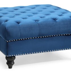 Charming Traditional Ottoman - Navy Blue