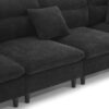 Modern Convertible Sectional Sofa L Shaped Reversible Couch Set With Free Pillows 5 Seat Cloud With Ottoman - Black - Image 12