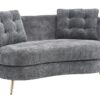 Polyester Fiber Loveseat Sofa Chair Upholstered Couch With Golden Metal Legs Club 2 Seat Sofa For Living Reading Room Bedroom Apartment Small Space Dorm - Gray - Image 9