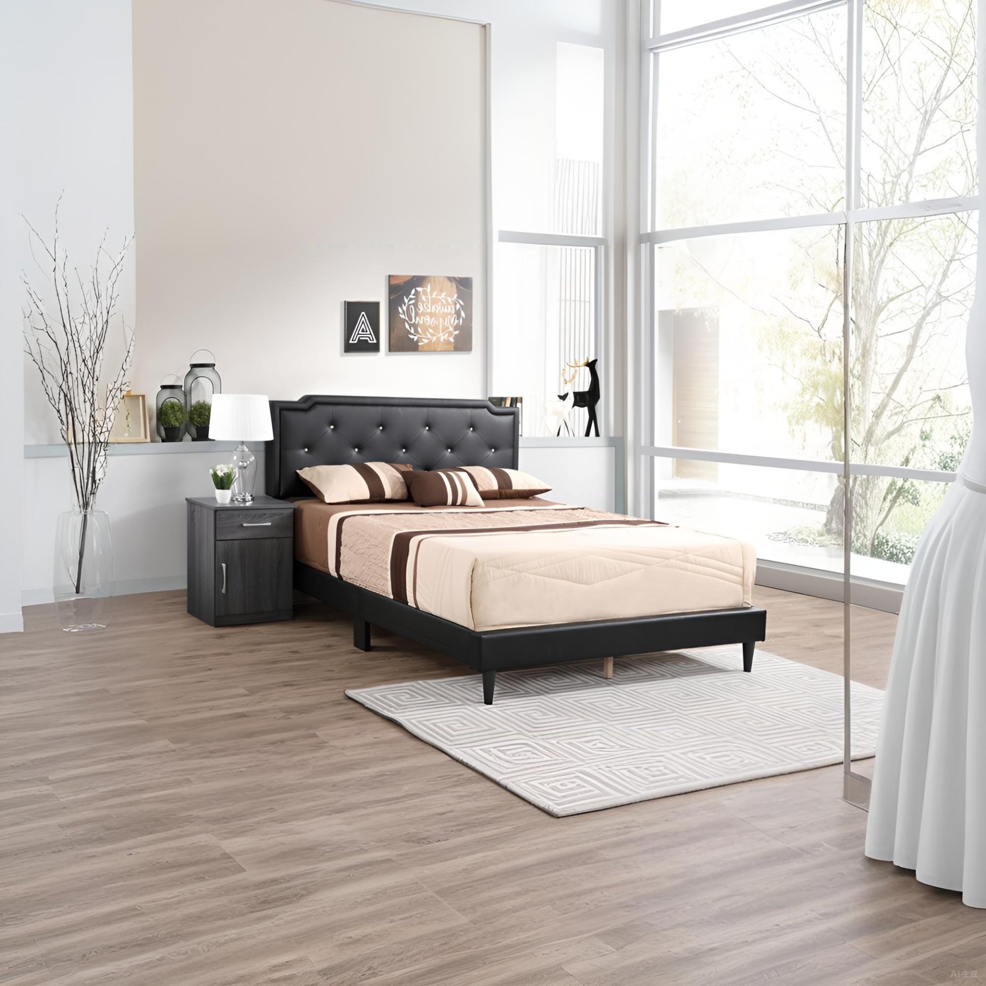 Deb - Queen Bed For Modern Bedrooms - Black - Image 5