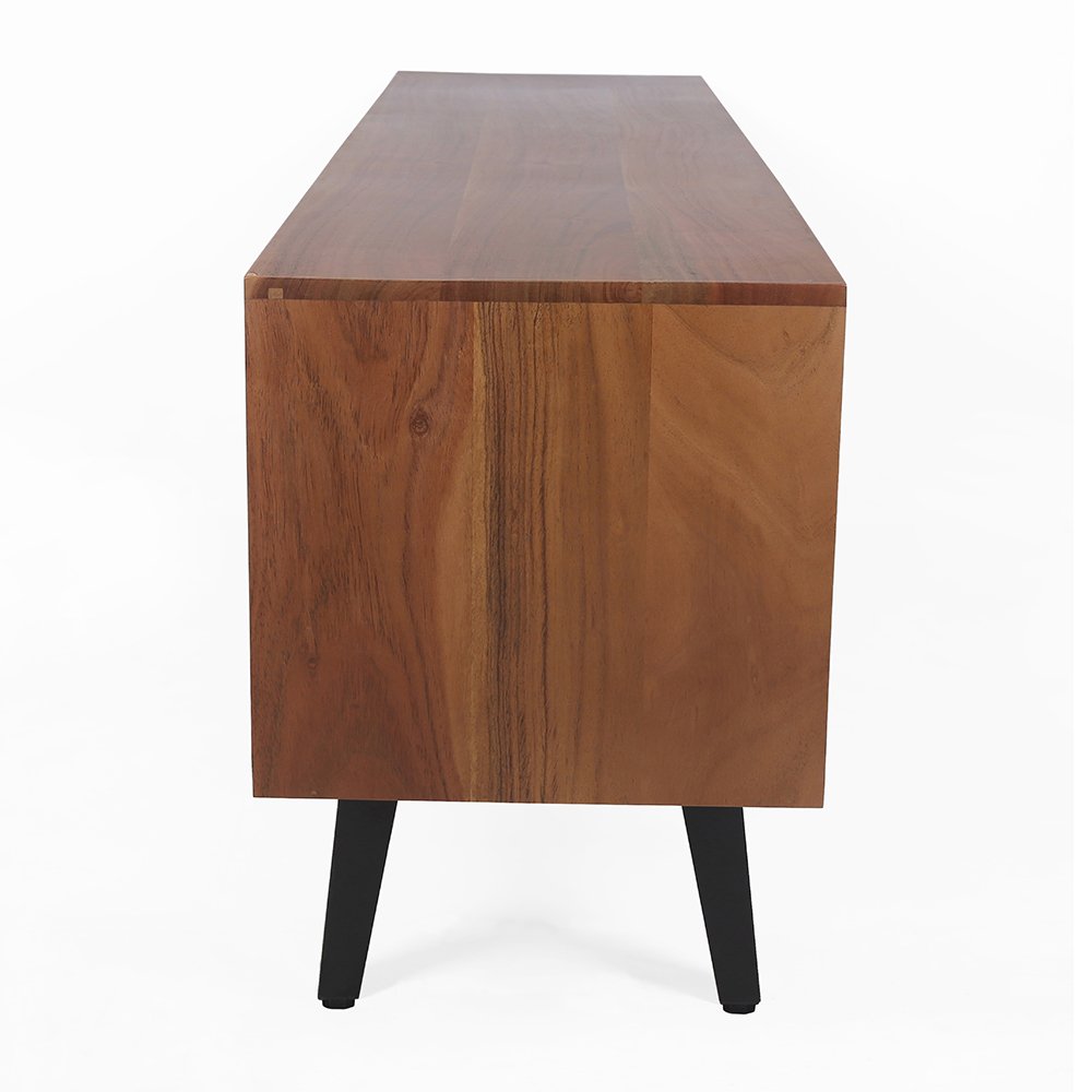 Asther - Acacia Wood TV Cabinet - Natural Wood / Brown - Image 6