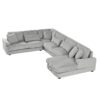 Oversized Sectional Sofa U - Shaped Sofa Couch Modern Sofa Upholstered In Soft Corduroy With A Chaise Lounge For Living Room - Gray - Image 21