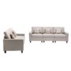 Nolan - Linen Fabric Sofa And Loveseat Living Room With Pillows And Interchangeable Legs (Set of 2) - Beige - Image 6