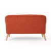 Classic Loveseat With Rolled Armrests And Button Tufting - Orange - Image 8