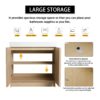 Modern Freestanding Bathroom Vanity, White Resin Sink & Soft Close Cabinet Doors - Oak - Image 9