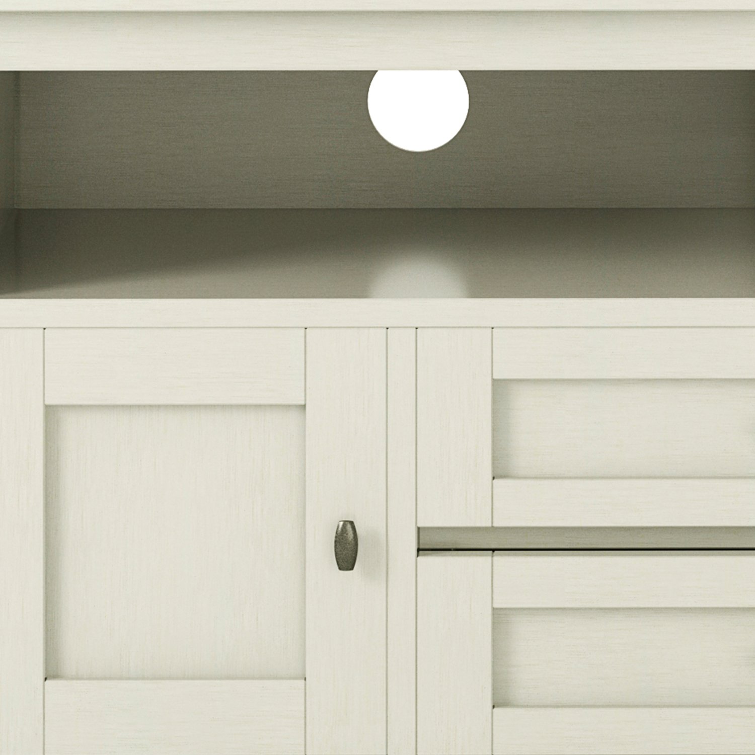 Warm Shaker - TV Media Stand - Antique White - Image 6