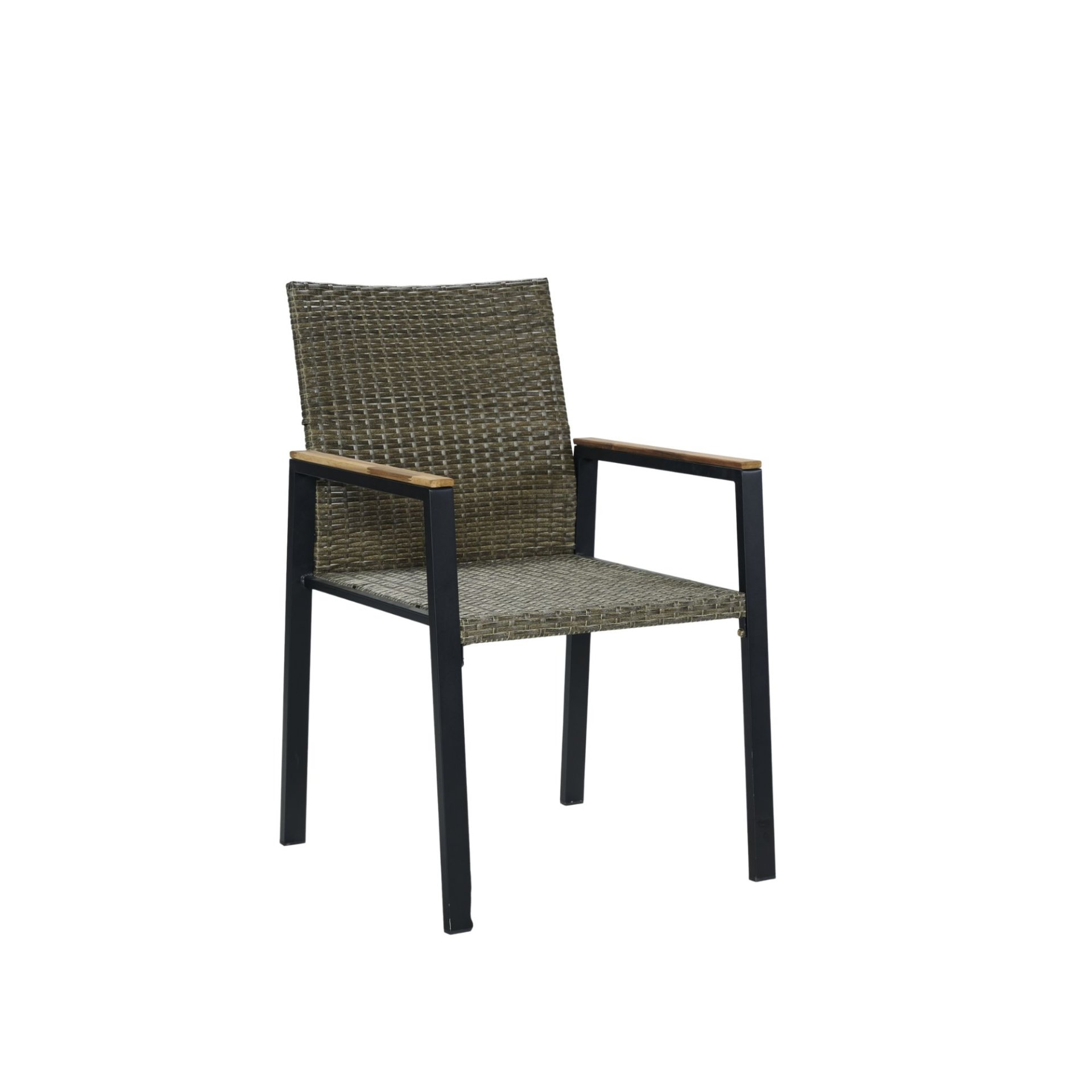 All Weather 7 Piece Patio Dining Table Set With Umbrella Hole - Brown / Gray - Image 15