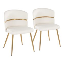 Cinch - Glam / Art Deco Dining Chair (Set of 2) - Gold / White