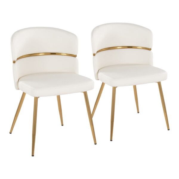 Cinch - Glam / Art Deco Dining Chair (Set of 2) - Gold / White