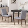 Mid Century Modern Dining Chair (Set of 2) With Channel Stitching - Dark Gray - Image 2