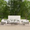 Jasper - Upholstered Patio Deep Seating Armchair - Wheat Beige - Image 7