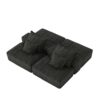 Modern Oversized Modular Sectional Sofa With 2 Ottoman And 2 Seat, Sparkling Chenille Fabric Soft Cushion Sofa With 4 Pillows, 4 Pieces Diy Combination Tufted Sofa, No Assembly Required - Black - Image 21