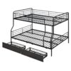 Full Long Over Queen Bunk Bed With 2 Drawers - Black - Image 21