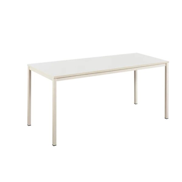 Harry - Contemporary Wood And Metal Computer Desk With Water And Heat Resistance - Ivory