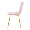 Modern Simple Light Luxury Dining Chair With Gold Metal Legs (Set of 4) - Pink Flannelette - Image 16