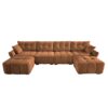Exquisite Living 4 Seater Sofa Set With 2 Ottomans Frame, Premium Fabric - Burnt Orange - Image 18