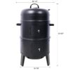 Portable Charcoal Smoker Grill For Outdoor Cooking - Black - Image 3