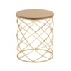 Contemporary Golden Side Table With Top And Metal Frame - Natural / Gold - Image 10