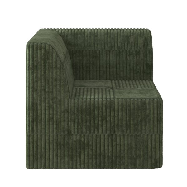 Modern Minimalist Corner Sofa Corduroy Couch Sleeper Sofa - Green