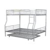 Full Long Over Queen Metal Bunk Bed With Trundle - Silver - Image 4