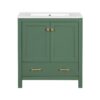 Bathroom Vanity With Single Sink, Combination Under Counter Sink, Bathroom Storage Cabinet With 2 Doors And A Drawer, Soft Closure, Multifunctional Storage - Green - Image 7